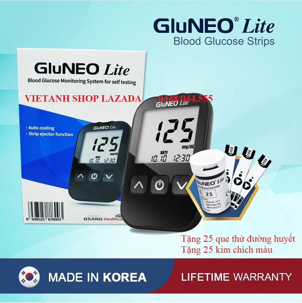 Máy đo đường huyết GluNeo Lite quà từ Glucerna