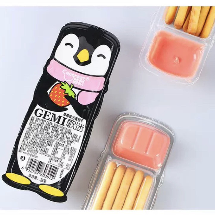Bánh Que Chấm Socola Dâu Sữa Hộp 28G Siêu Ngon