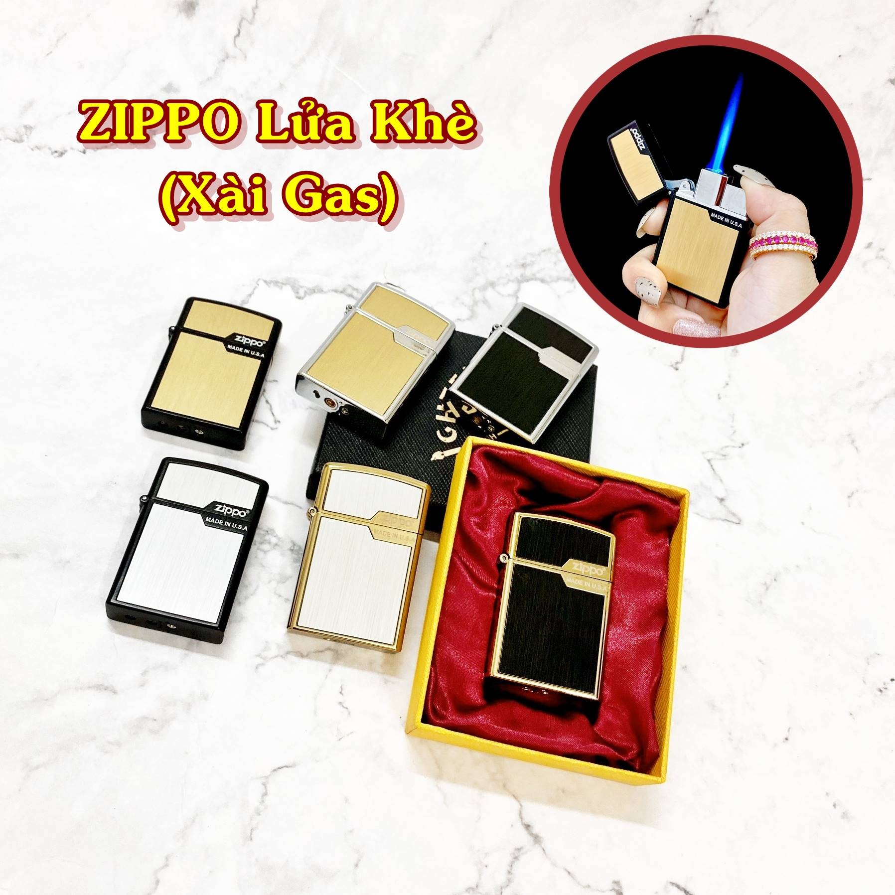 BẬT LỬA ZIPPO LỬA KHÈ - (XÀI GAS)