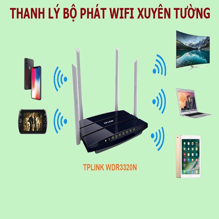 Bộ Phát WiFi 4 Râu Tplink TL-WDR3320 XUYÊN TƯỜNG