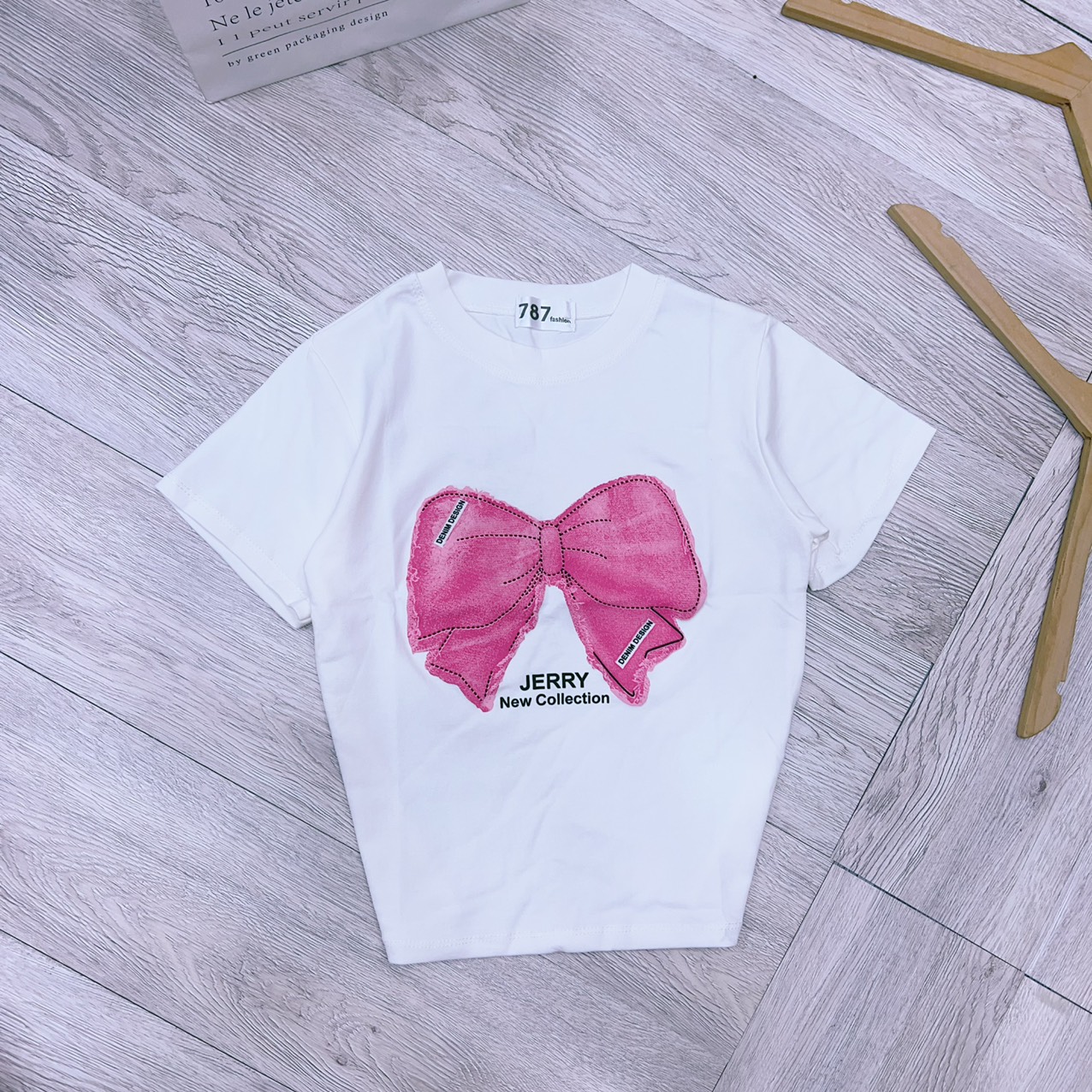 Áo thun Croptop nữ ôm body phối nơ nổi ( Mã Croptop nơ Hồng )