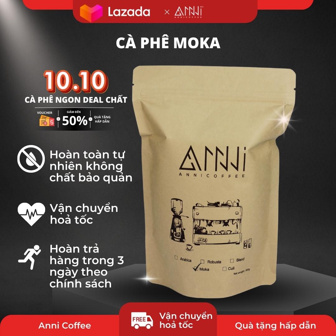 Cà phê moka mộc cầu đất - anni coffee cafe đặc biệt nguyên chất 100% moka