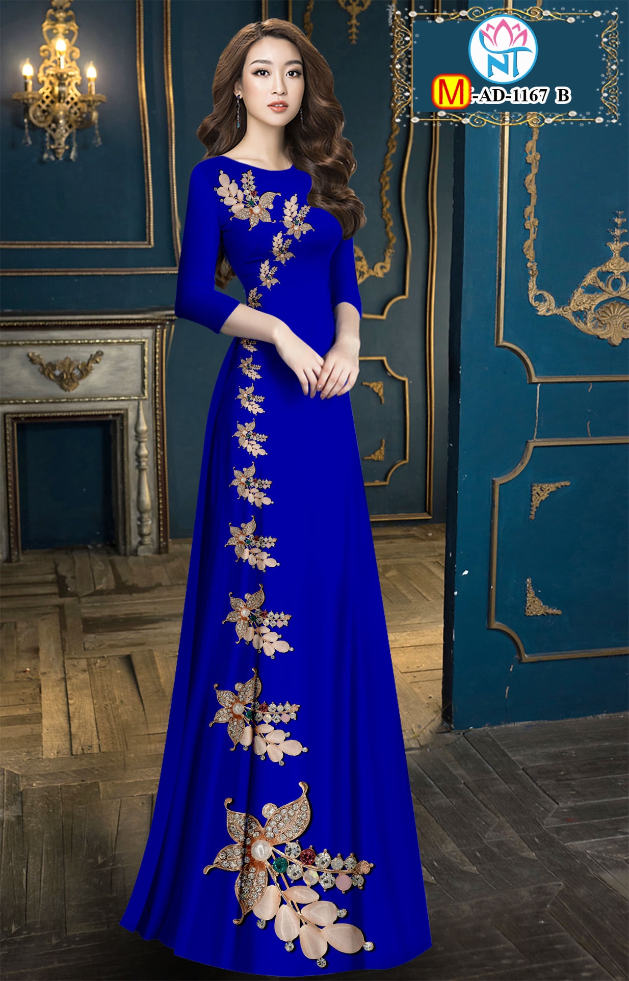 Vải áo dài 3D - M 1167
