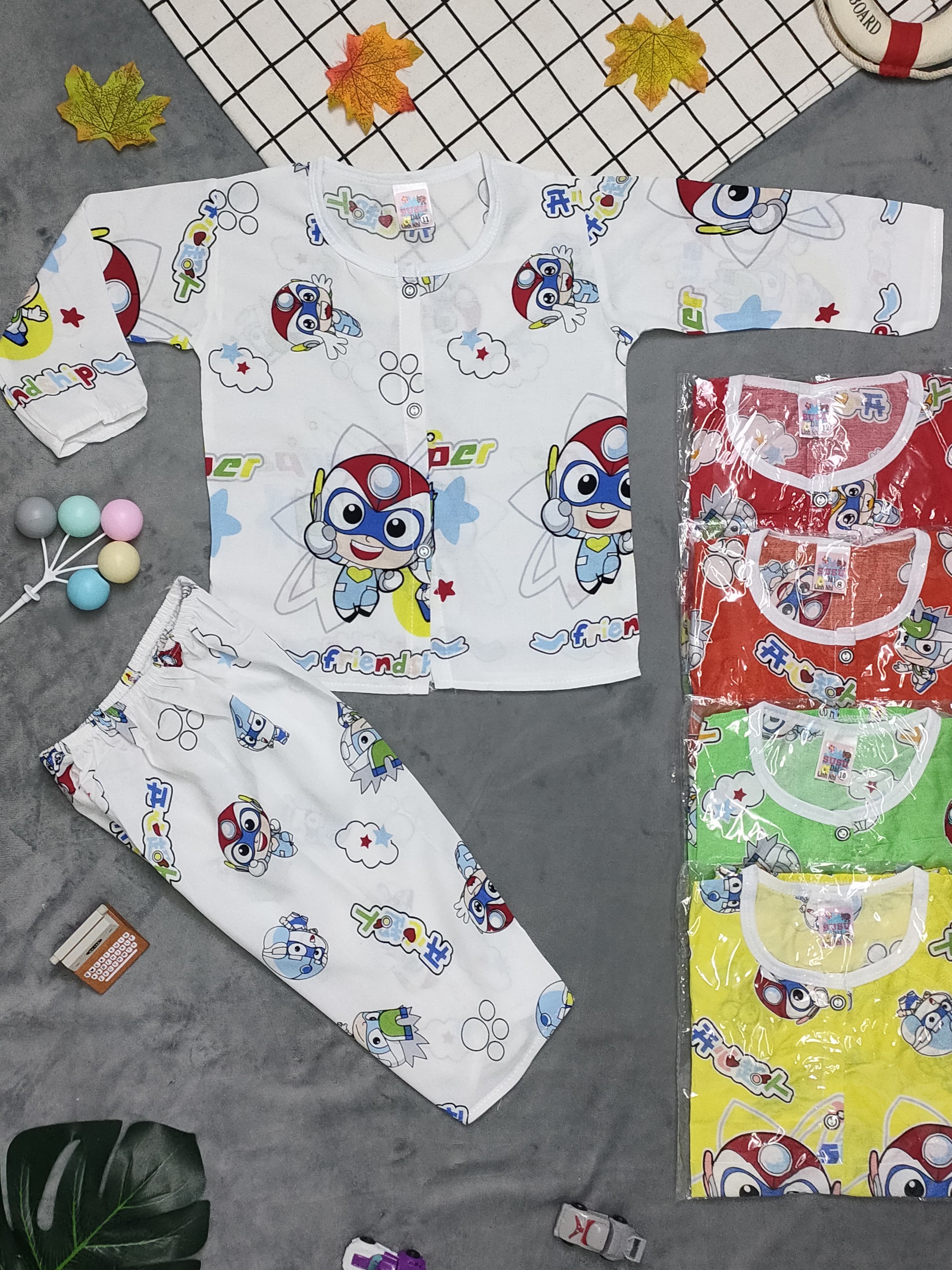 [HCM]bộ tole tay dài bé trai (họa tiết ngẫu nhiên)