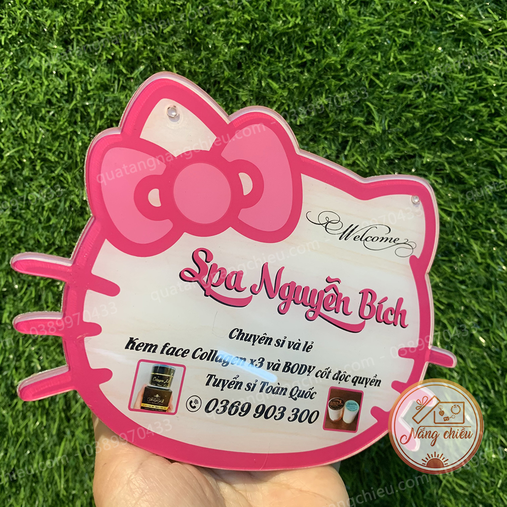 Bảng Hiệu Mica Hello Kitty dễ thương - Decor Mọi Cửa Tiệm- Bảng Hiệu Thiết Kế Theo Yêu Cầu