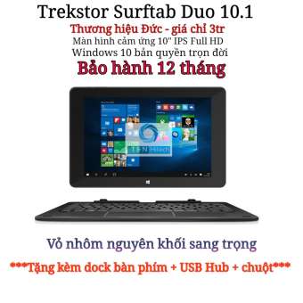 laptop 2 trong 1 windows 10 vỏ nhôm màn hình cảm ứng 10 inch trekstor surftab duo 2gb ram 32gb - tặng kèm dock bàn phím