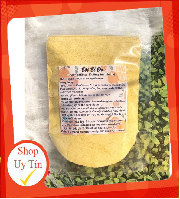 100G Bột Bí Đỏ Nguyên Chất Handmade- Dưỡng da, chống lão hoá