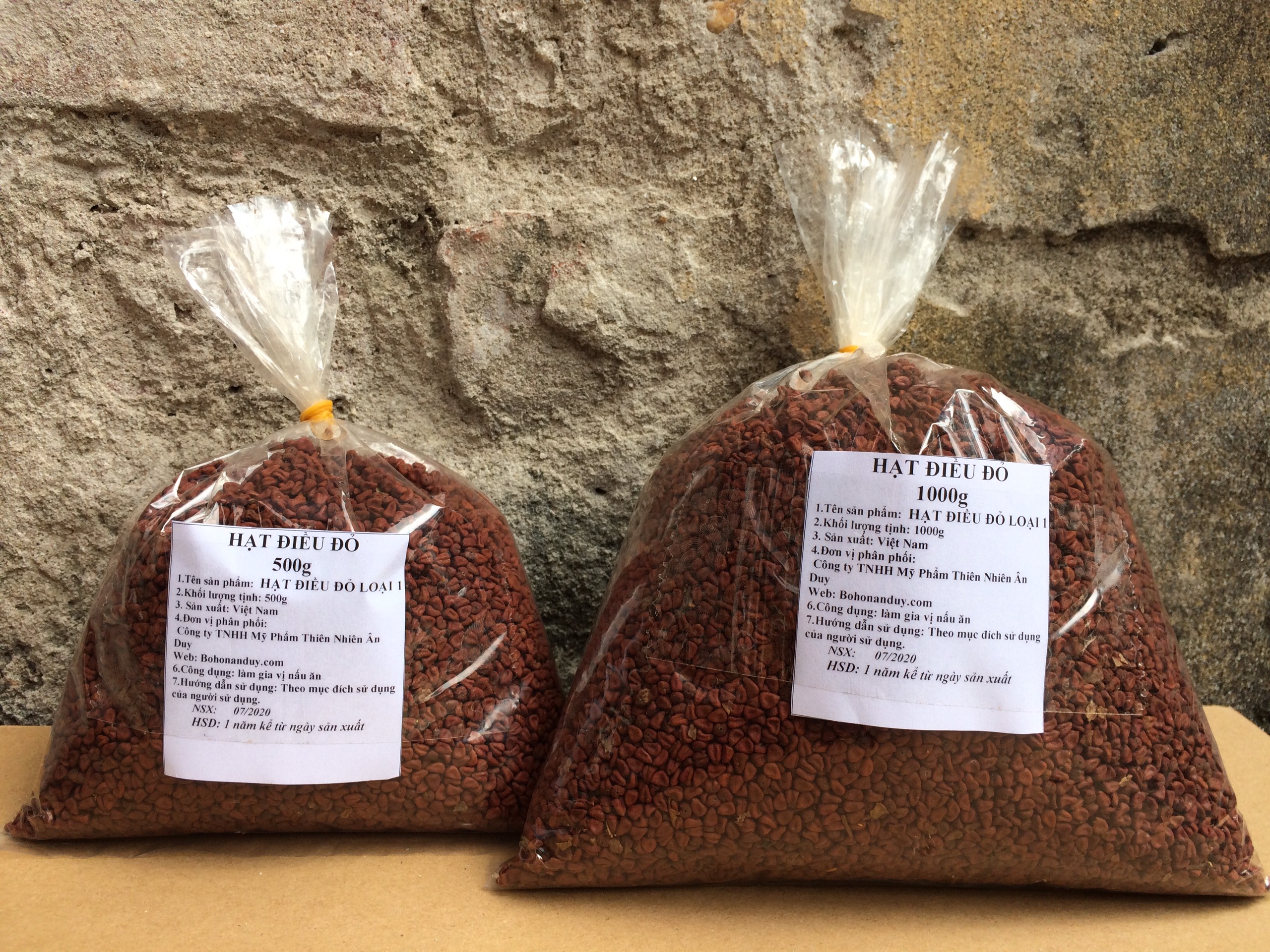 Hạt ĐIỀU ĐỎ (Hạt CARI) tạo màu 100g