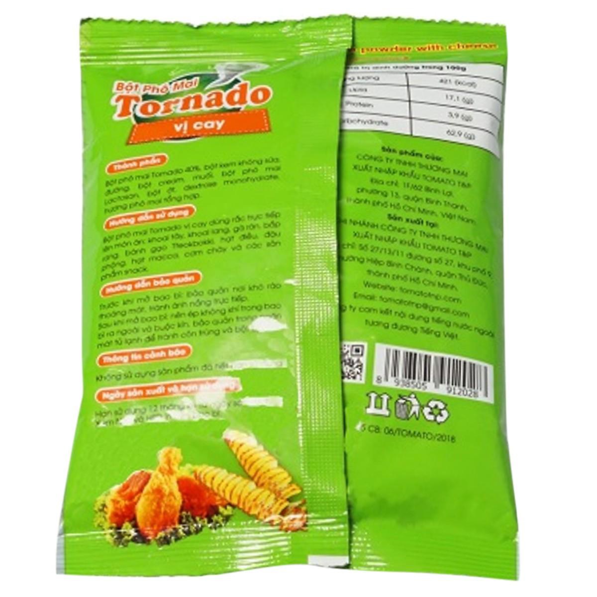 Combo 2 Túi Bột Phô Mai Tornado Vị Cay (100g / Túi)