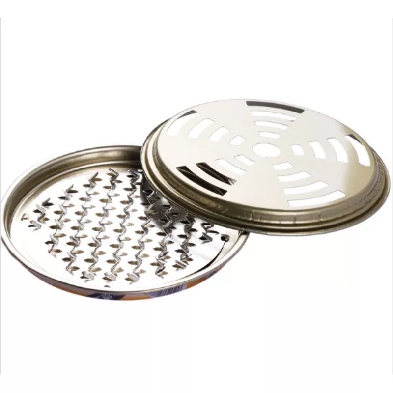 Bộ khay đốt nhang chống muỗi 15cm, Hộp đựng nhang muỗi bằng thép không gỉ