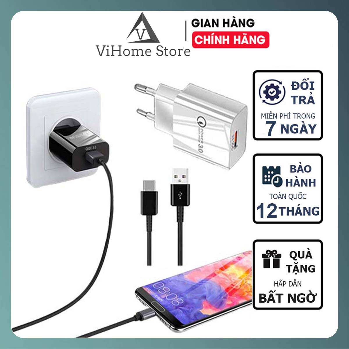 Củ sạc nhanh 20W tự động điều chỉnh dòng điện an toàn hơn phù hợp cho cả Androi và IOS, Bộ sạc nhanh nhỏ gọn sạc nhanh tốc độ cao cổng USB chip xử lý thông minh, Cốc sạc tiêu chuẩn, Dock sac nhanh hàng loại tốt sạc ổn định