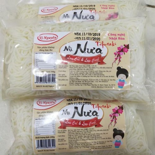 5 gói mì nưa keto das vị nguyên 240g