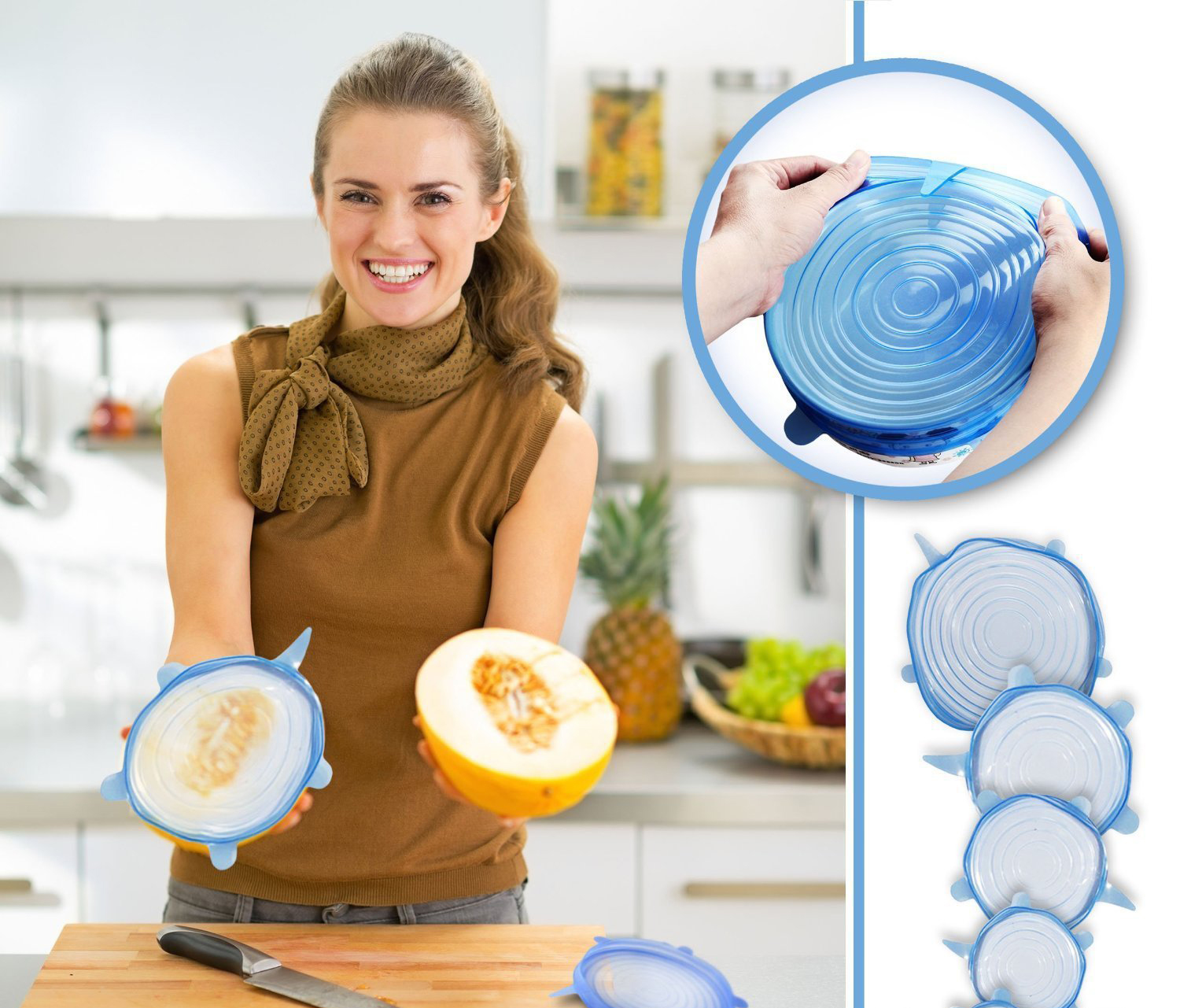 Combo 6 nắp đậy thực phẩm silicon