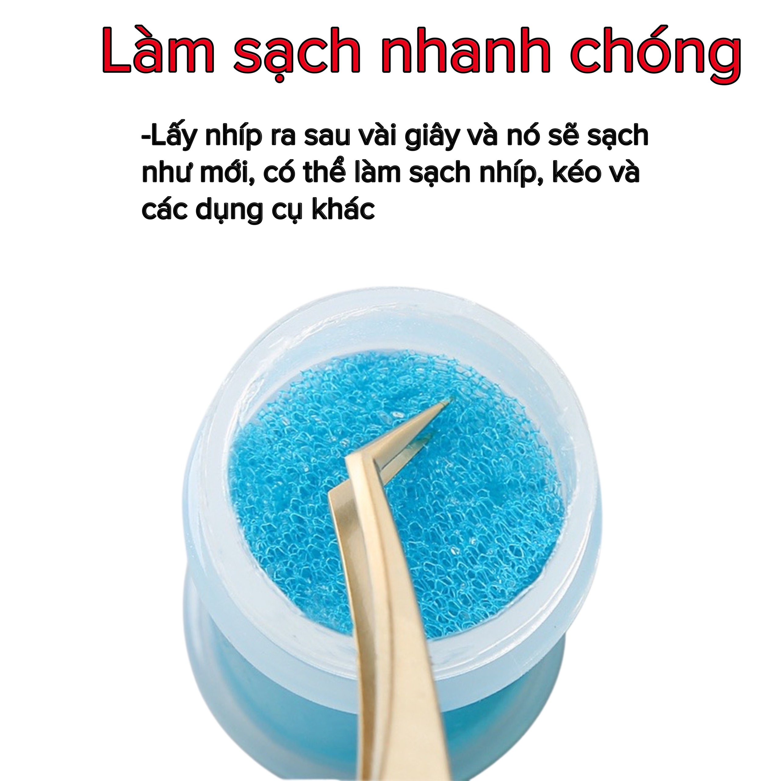 Nước (dung dịch) rửa nhíp có mút, AD mút siêu sạch (dụng cụ nối mi)