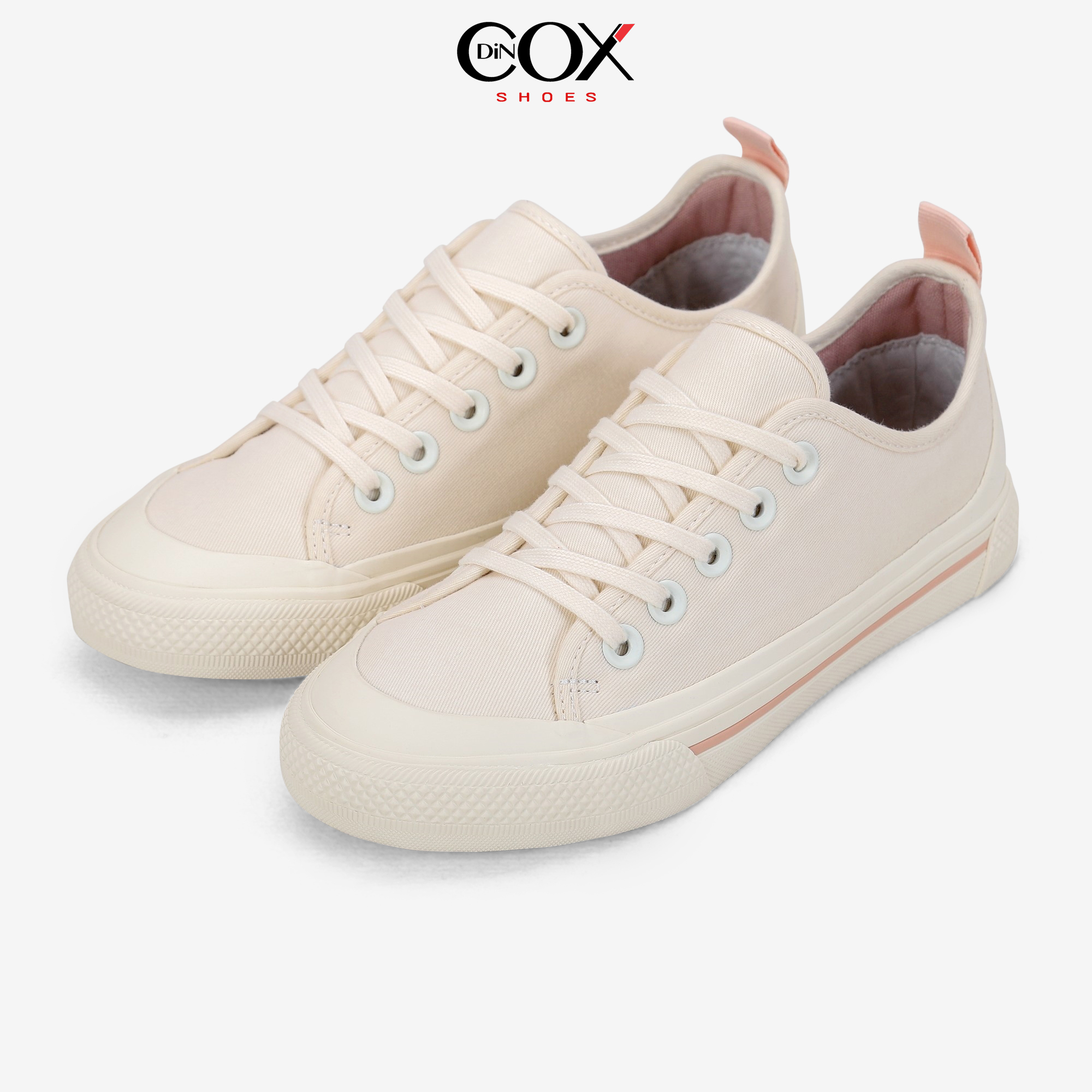 Giày Sneaker Nữ DINCOX Vải Canvas C20 Off White