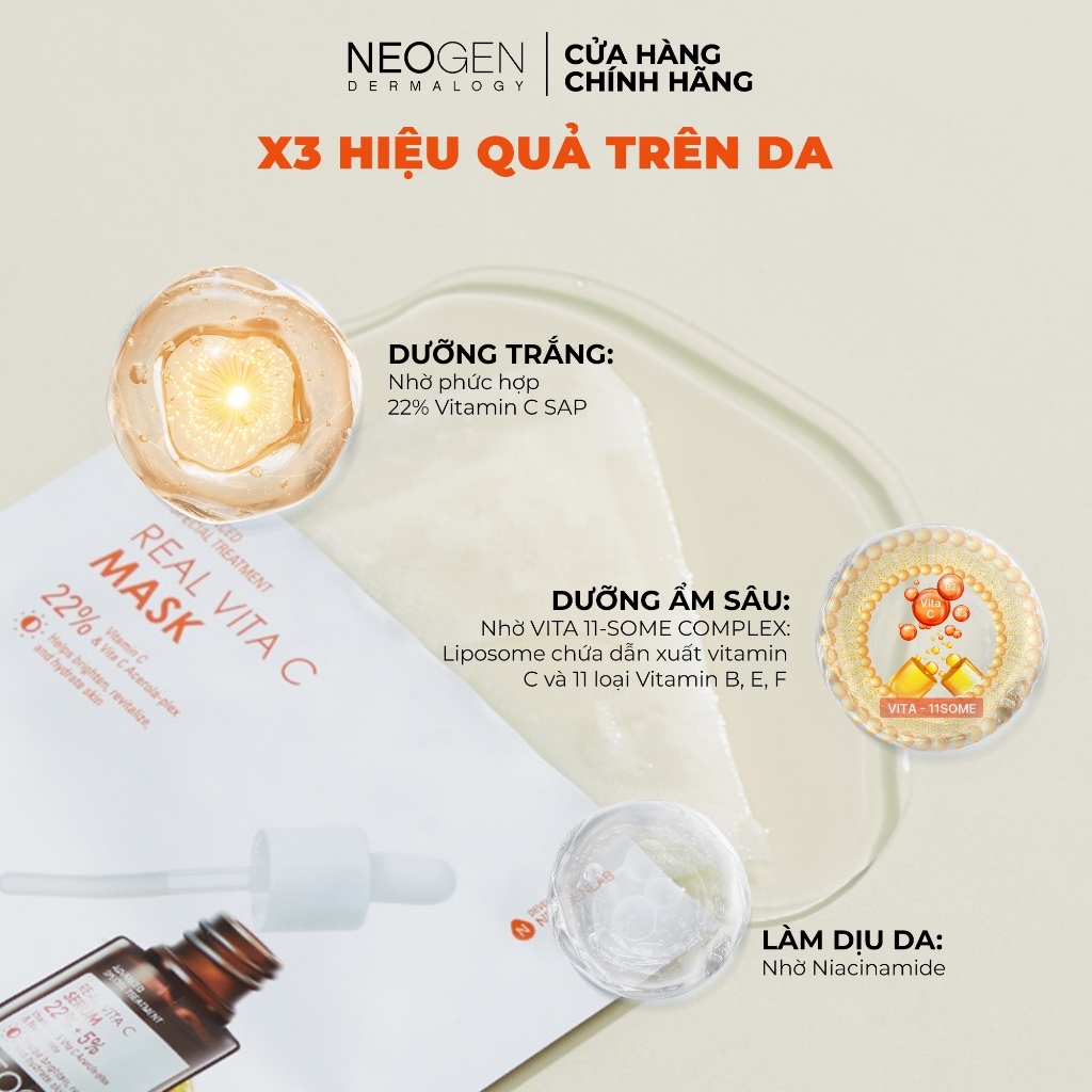 Mặt nạ Neogen Dermalogy Real Vita C Mask 28g/miếng