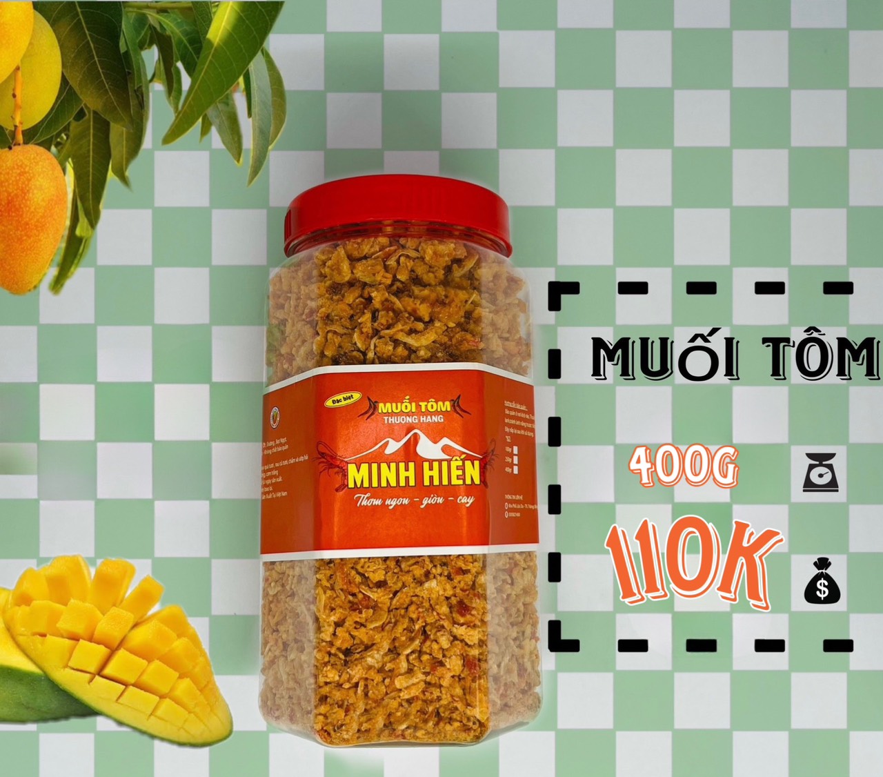 Muối tôm minh hiến thượng hạng cay 400g