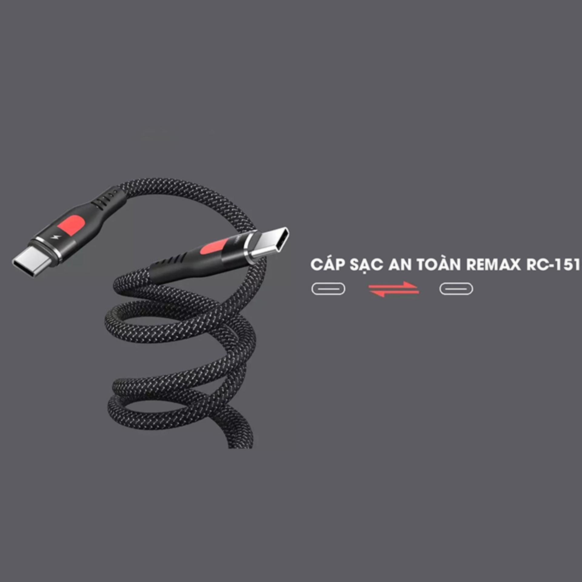 Cáp sạc nhanh Type C ra Type C Remax Super PD RC-151cc