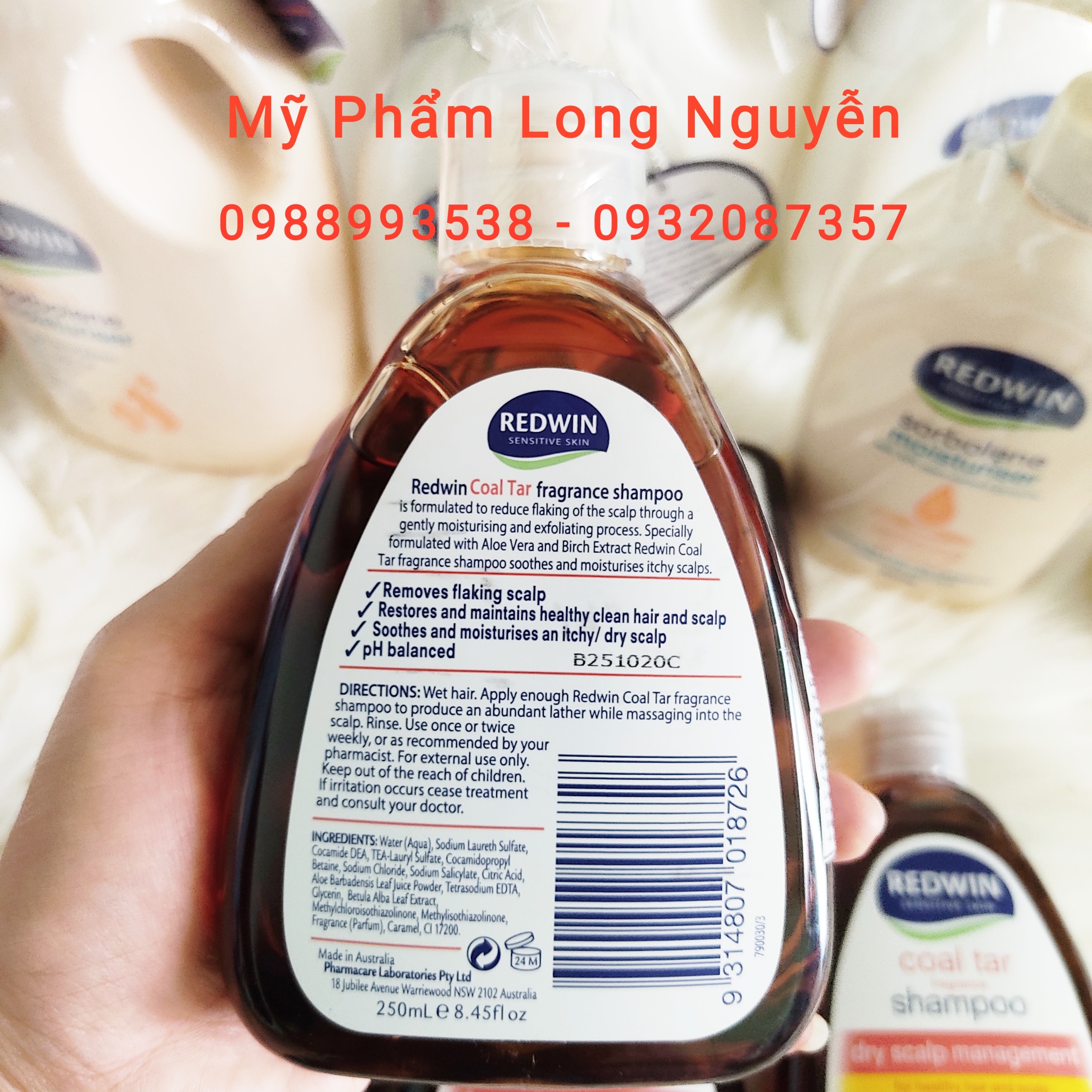 (CHÍNH HÃNG) Dầu gội Redwin Coal Tar Shampoo ÚC