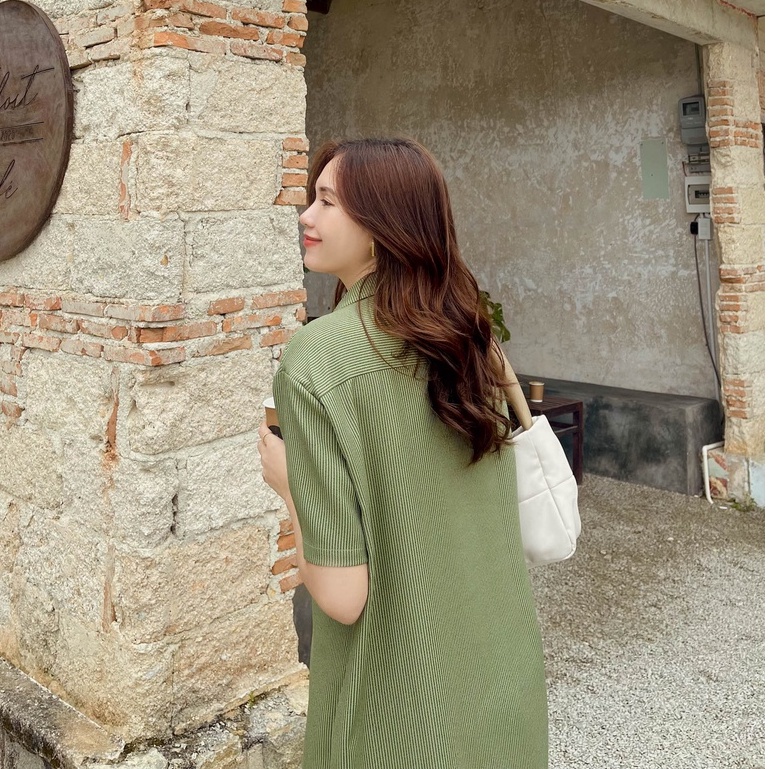 Đầm Sơ mi sọc xanh