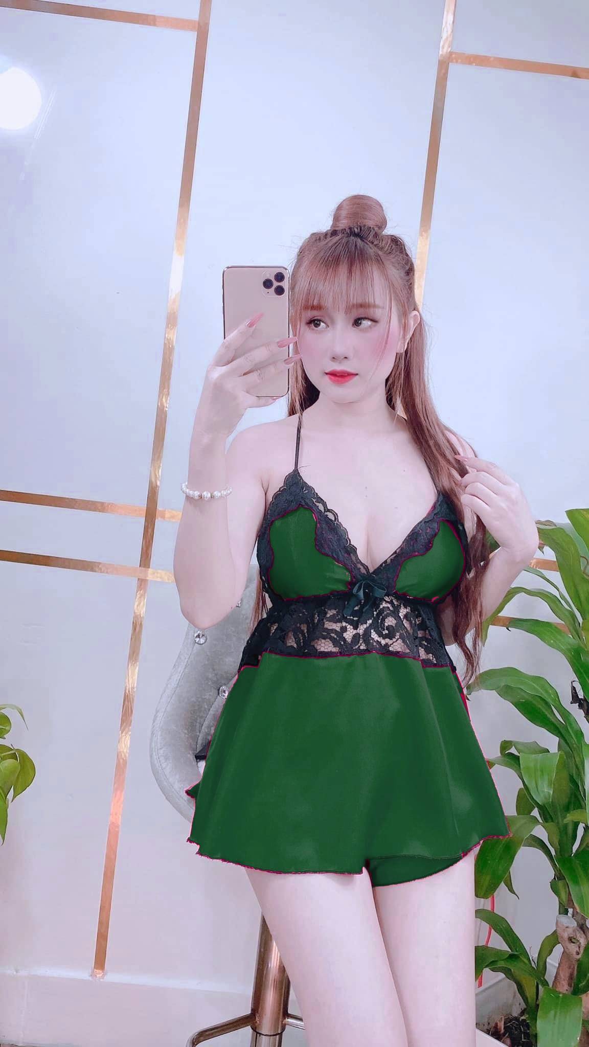 Đồ ngủ phi bóng sexy phối ren đen,freesize dưới 57kg