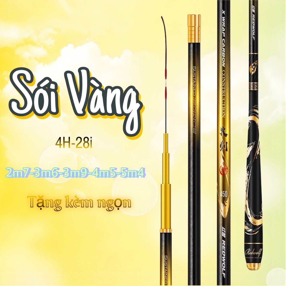 Cần tay Red Woft Sói Vàng 4H