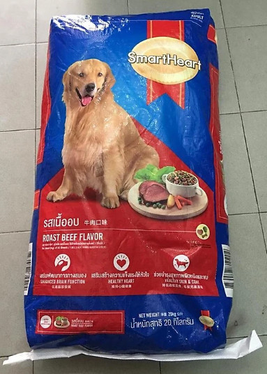 Bao xá 20kg_thức ăn smartheart adult roast beef flavor hương vị bò dành cho chó trưởng thành