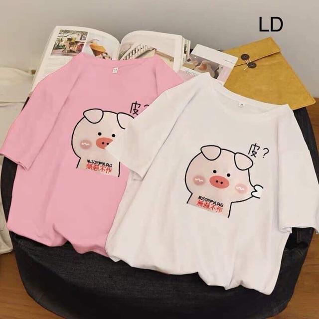 Áo phông heo con bẹo má LDU0619