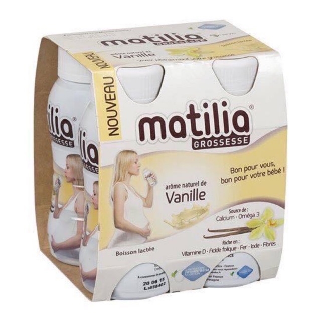Sữa bầu matilia Pháp đủ vị (4hộpx200ml) date 2022