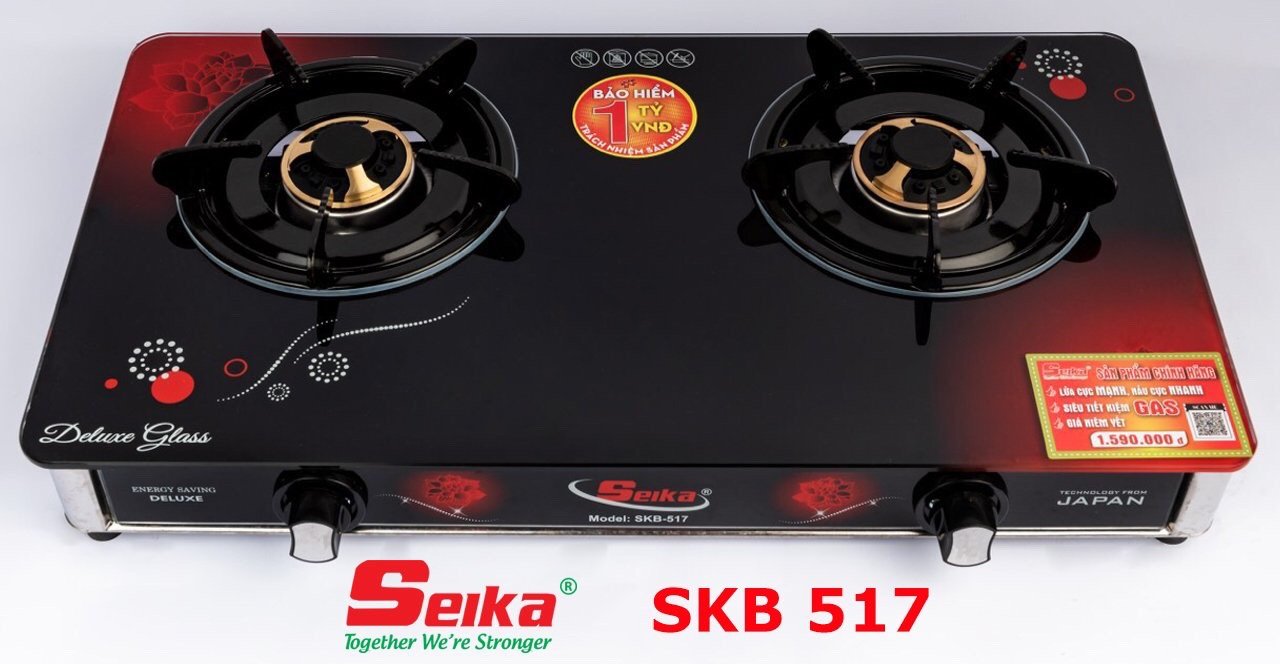 Bếp gas đôi mặt kính Seika SKB 517
