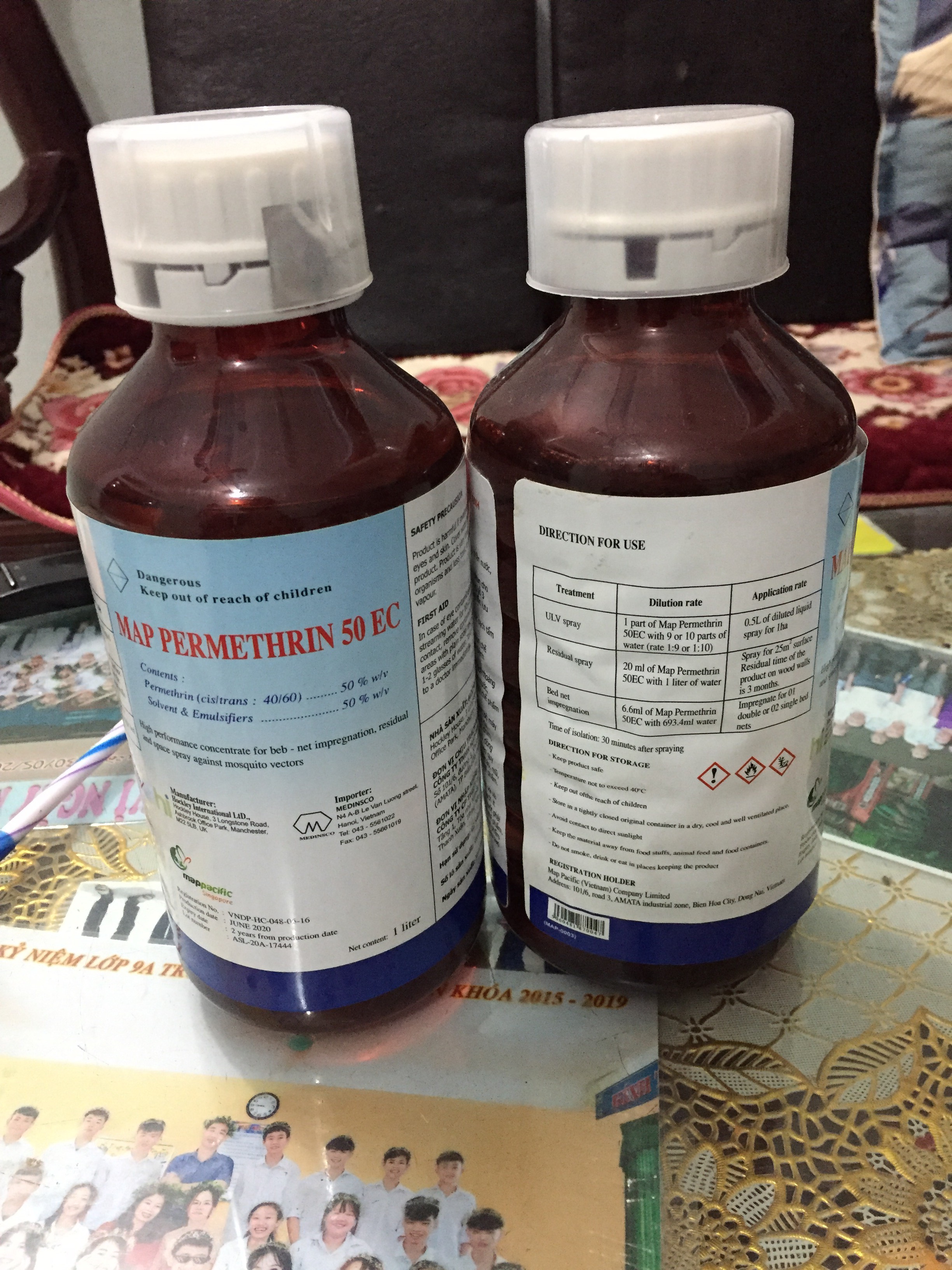 Thuốc diệt muỗi Map Permethrin 50EC 1000ml nhập khẩu Anh Quốc