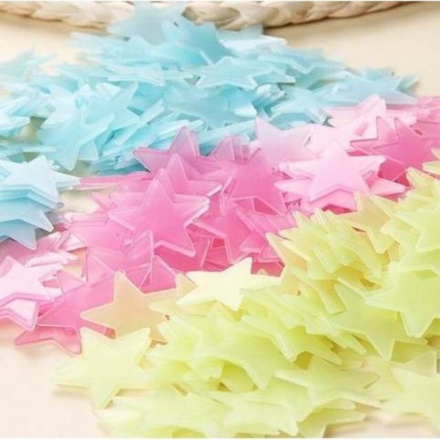 Combo 200 Sao dạ quang phát sáng dán tường