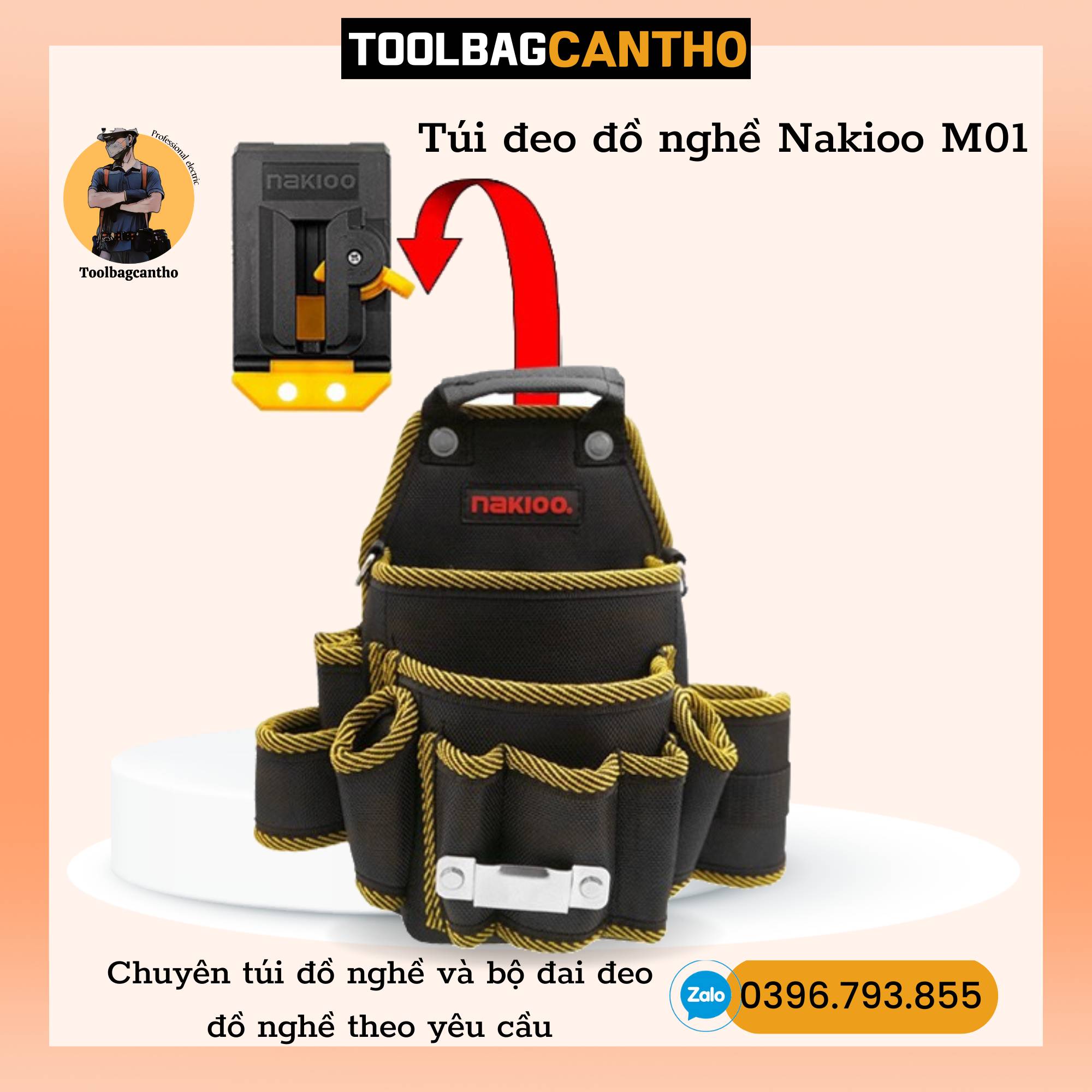 Túi đeo đồ nghề kìm vít Nakioo M01