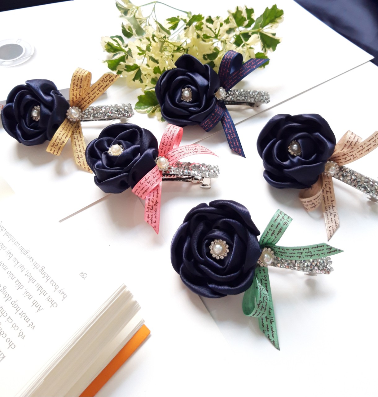 kẹp tóc Hoa handmake (kẹp phía sau)