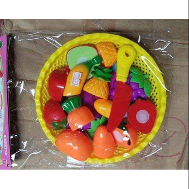 Đồ chơi cắt hoa quả kèm rổ đựng cho bé