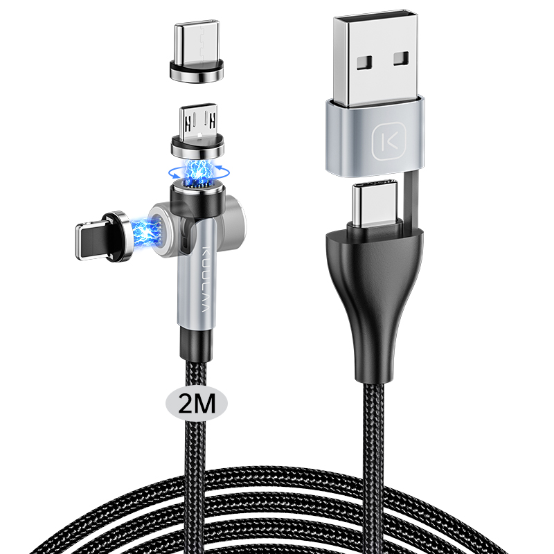 KUULAA 6 in 1 USB C Magnetic Charging Cable 18W Fast Charge Type C 15W Micro USB Magnet Connectors Fast Charging Data Transfer Lightning USB Magnetic Charger Cable Compatible with All Devices