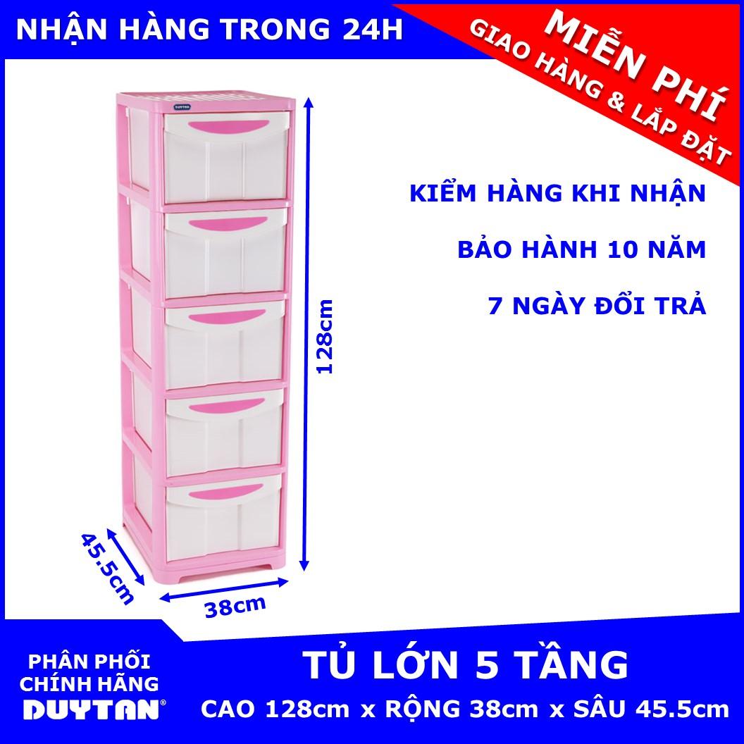 Tủ nhựa Duy Tân Lớn 5 tầng (Hồng)