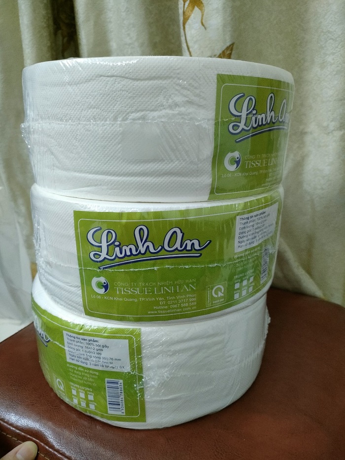 Giấy vệ sinh cuộn lớn cao cấp Linh An