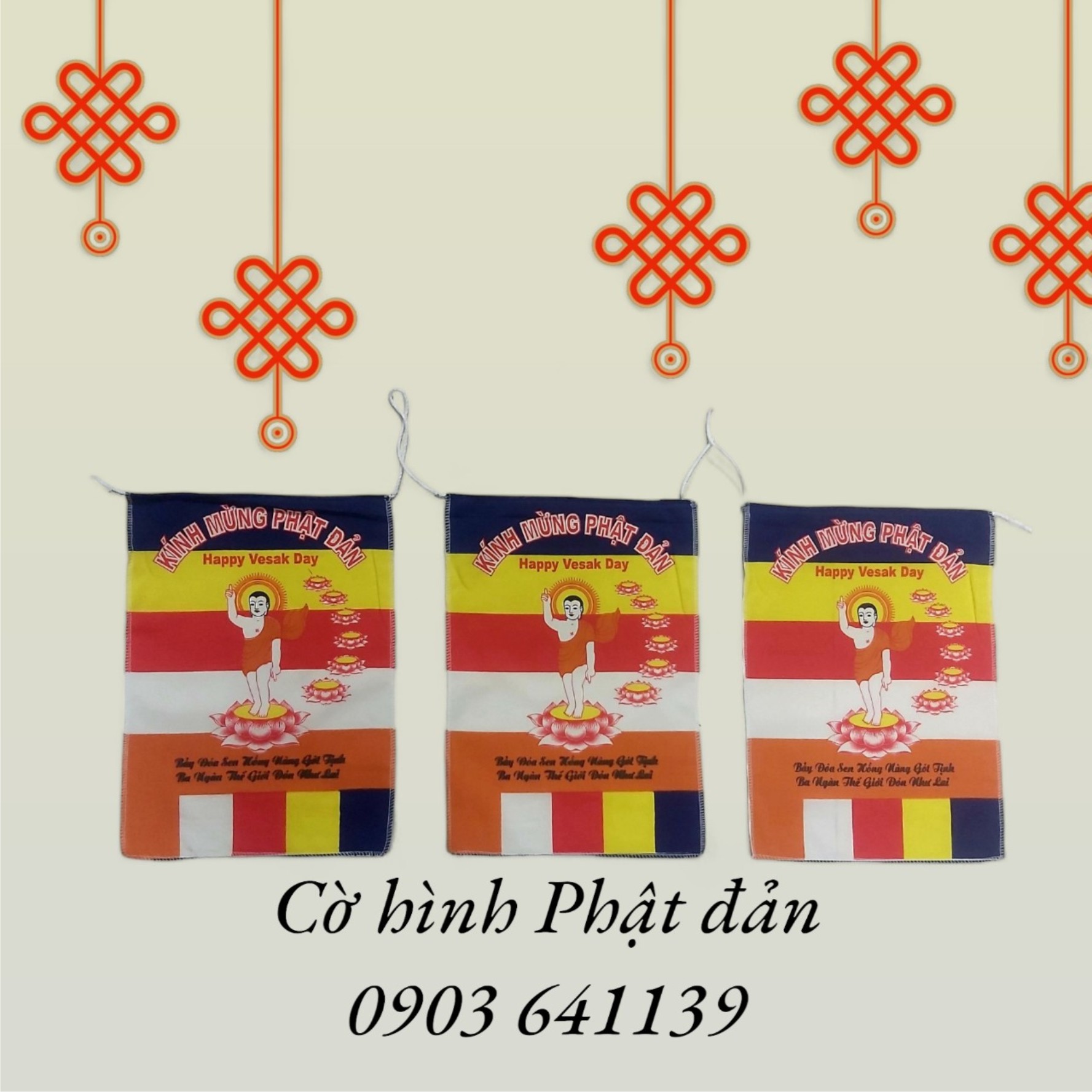 [HCM]Cờ dây Phật đản ( dây 50 lá )