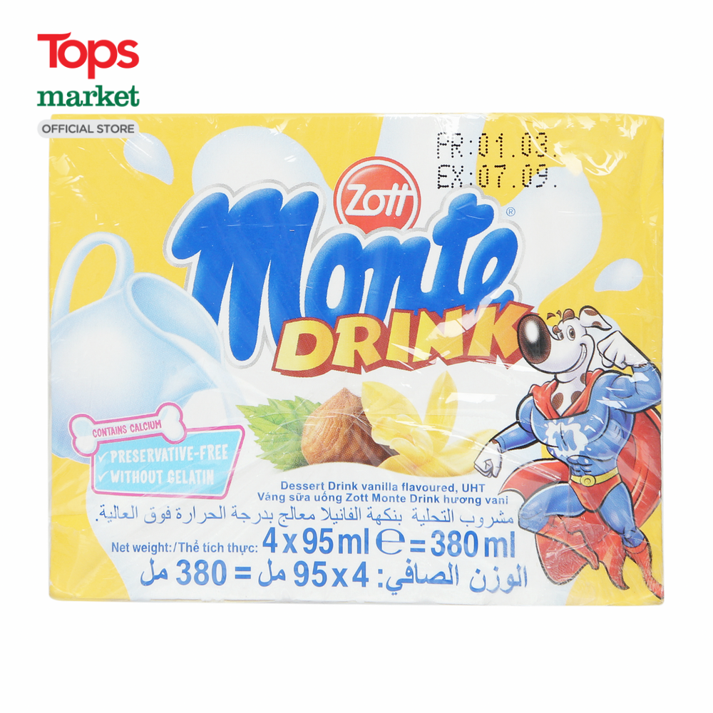 Lốc 4 Chai Váng Sữa Zott Monte Drink Vani 95ML