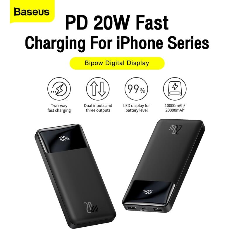 Baseus Sạc Dự Phòng 30000mAh / 20000mAh / 10000mAh PD 20W Pin Sạc Dự phòng cho iPhone 15 14 13 Pro Max Xiaomi Huawei Samusung