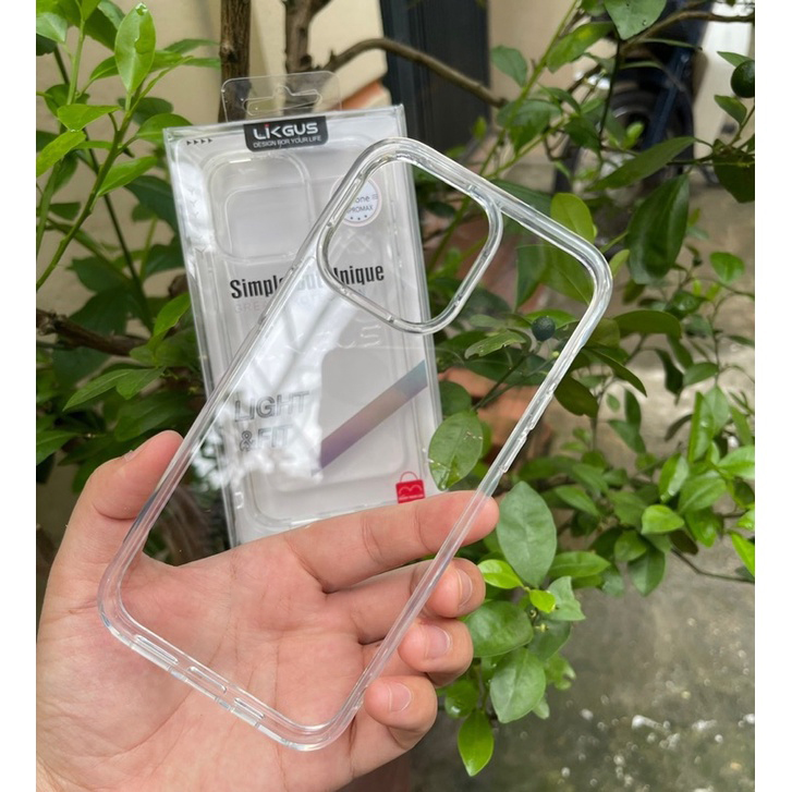 Ốp lưng likgus crystal chống ố iphone 15 pro max 15 pro 15 14 pro max 14 pro 14 13 pro max 12 pro max 11 pro max