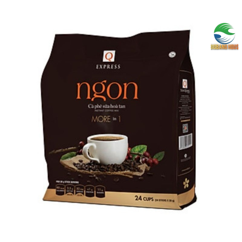 Cà phê Ngon Trần Quang (cà phê sữa More in 1), bịch 24 tip
