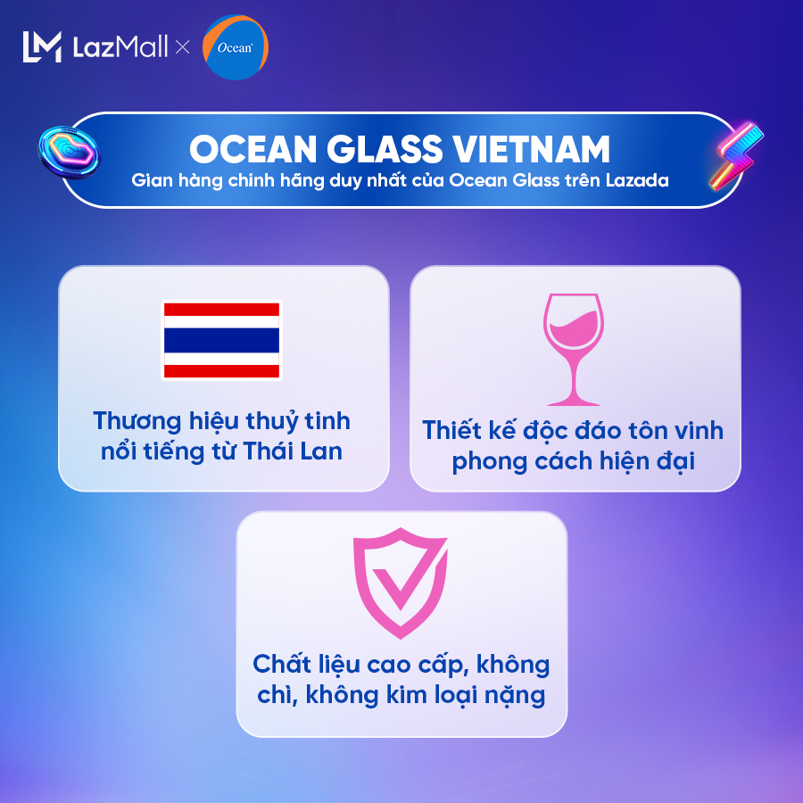 Ly thủy tinh Ocean REGO 630 ml
