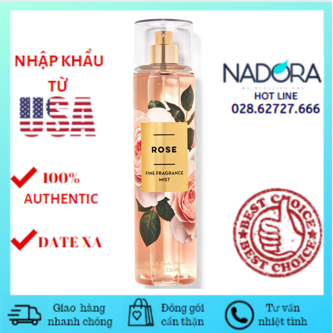 Xịt Thơm ROSE Bath And Body Works Body Mist 236ml