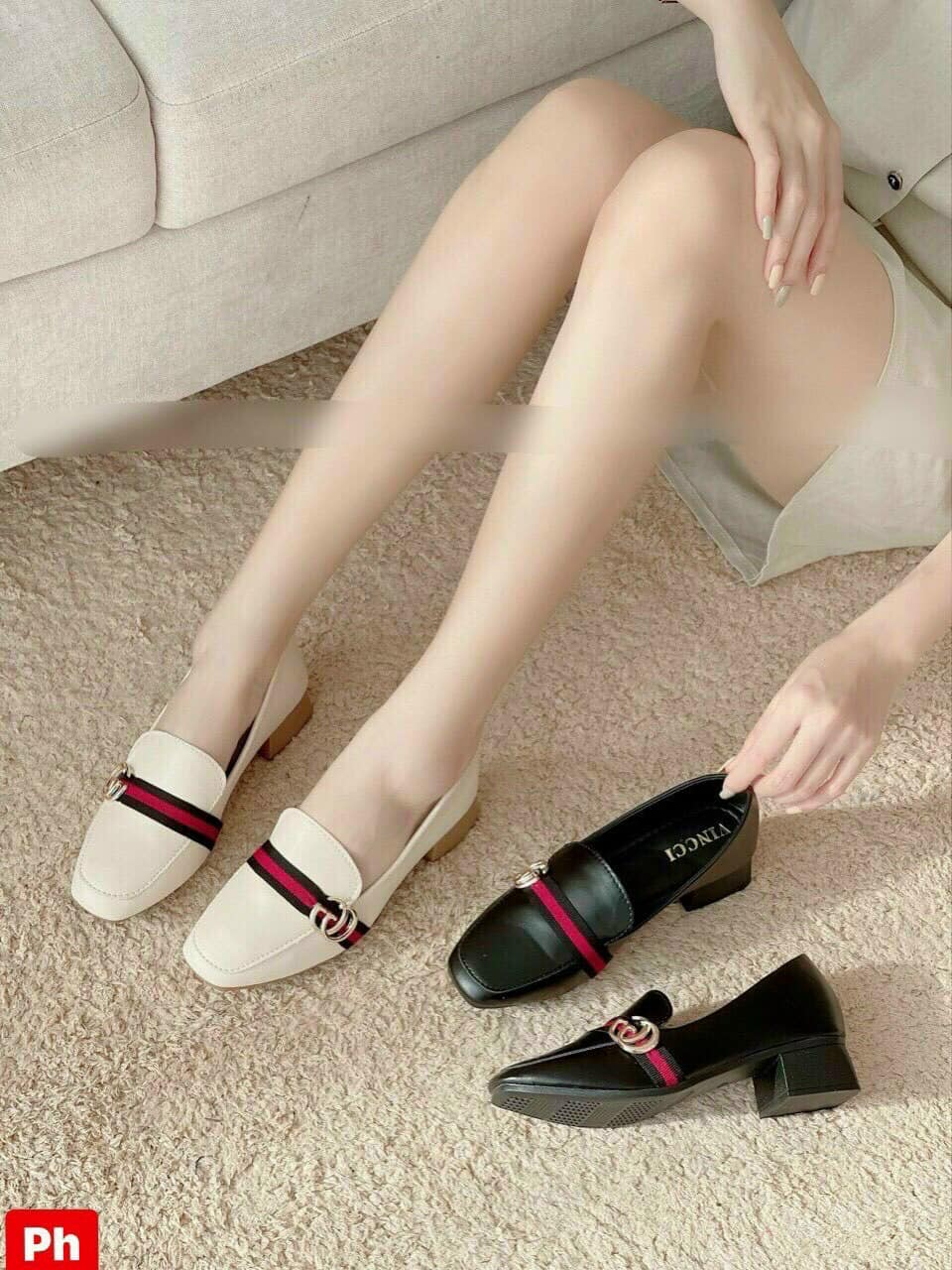 Giày cao gót 5 phân công sở da lì