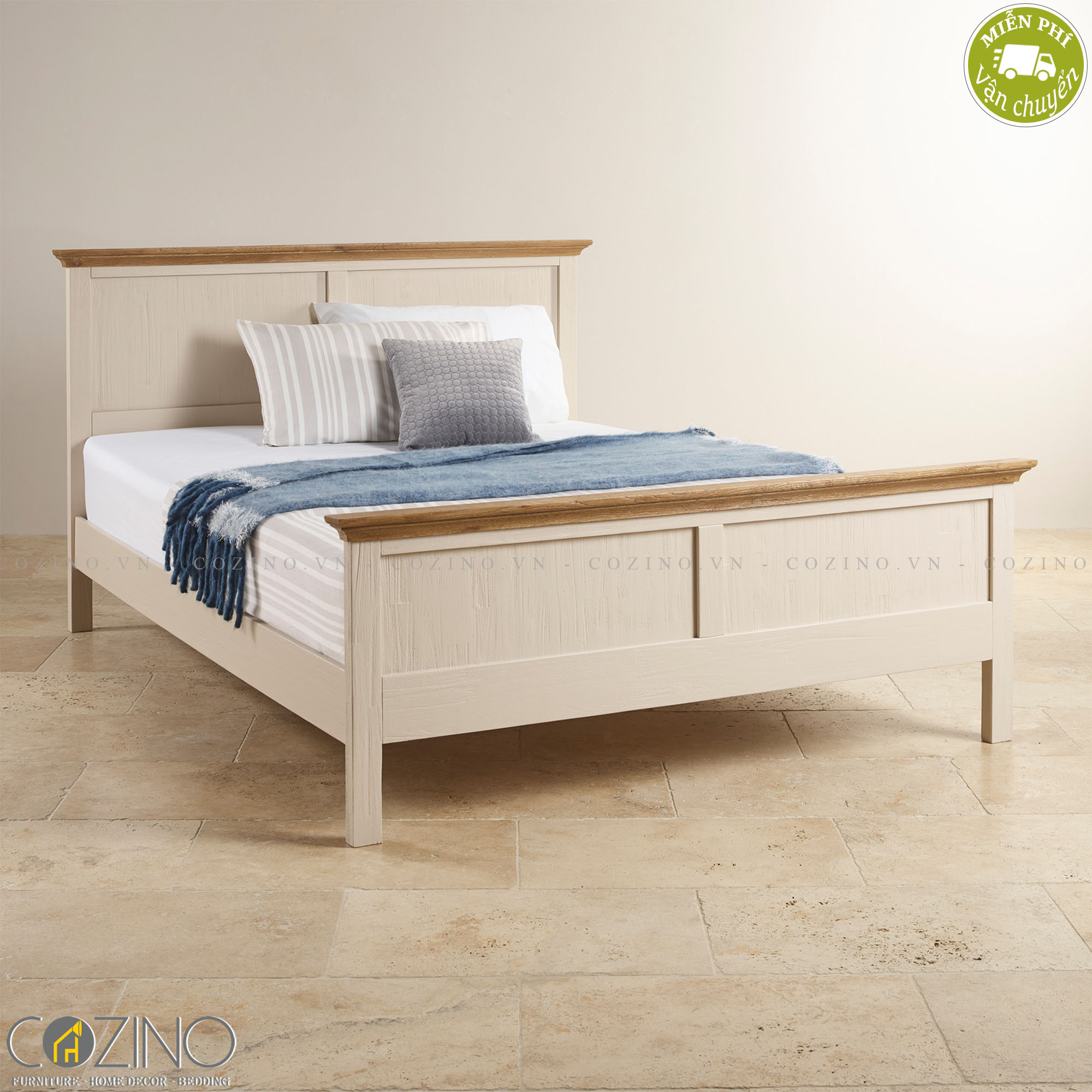 Giường đơn Sark gỗ sồi 1m0