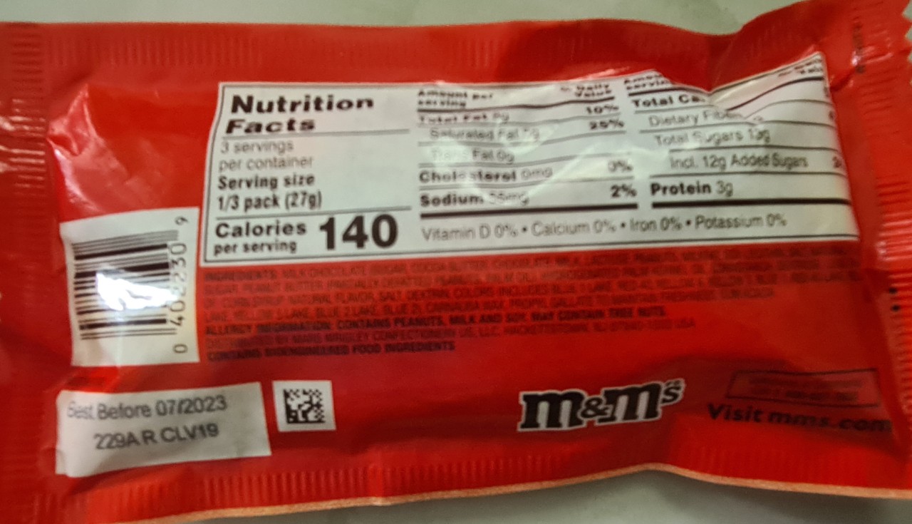 Kẹo Chocolate M&M's Peanut Butter 80,2 Gram - Mỹ