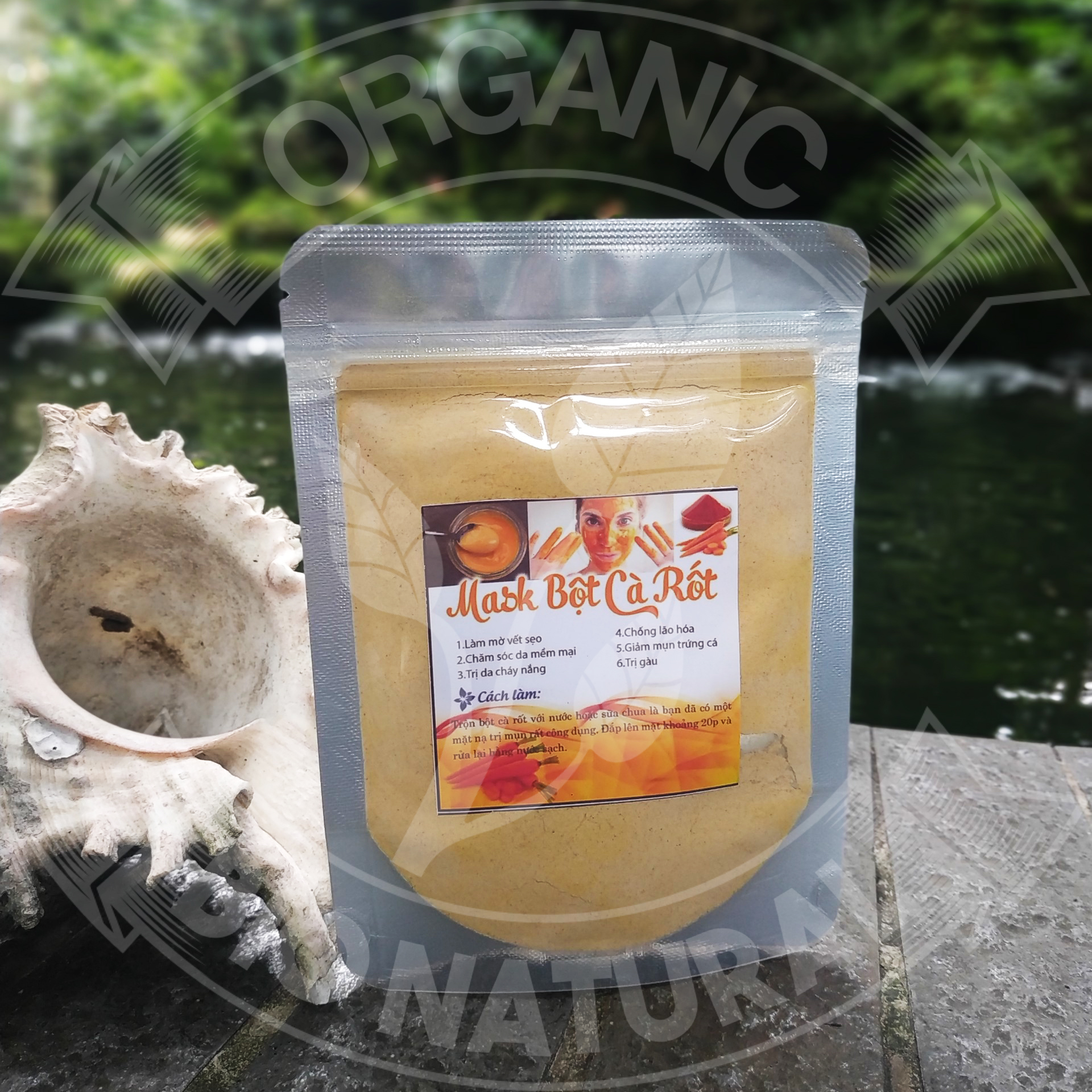 [HCM][BIONATURALVN] Bột đắp mặt nạ Mask Bột Cà Rốt HANDMADE 50gr