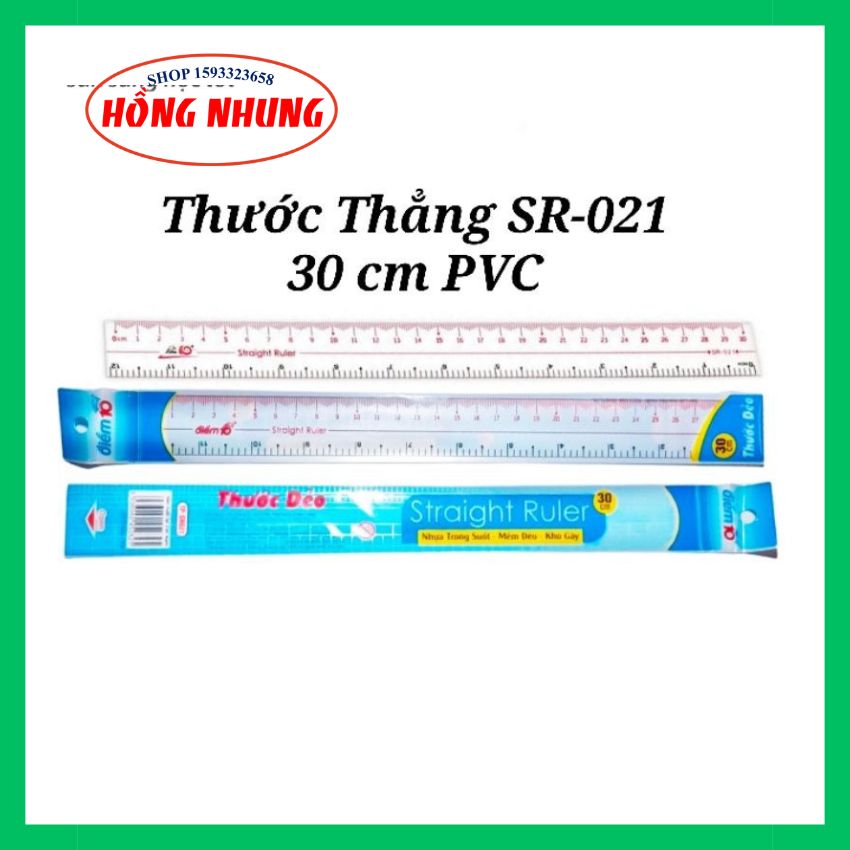 Thước dẻo pvc điểm 10, dài 20 - 30 cm sr021/ sr022.